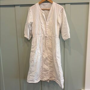 GAP white button down dress with waist tie - women's size medium